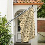 Beige Paw And Bone Pattern Print Polyester Flag