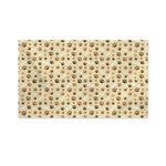 Beige Paw And Bone Pattern Print Polyester Flag