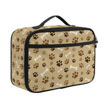 Beige Paw And Bone Pattern Print Portable Lunch Bag