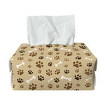 Beige Paw And Bone Pattern Print Rectangle Tissue Box Cover
