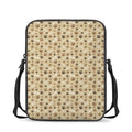 Beige Paw And Bone Pattern Print Rectangular Crossbody Bag