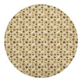 Beige Paw And Bone Pattern Print Round Blanket