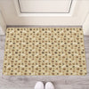 Beige Paw And Bone Pattern Print Rubber Doormat