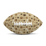 Beige Paw And Bone Pattern Print Rugby Ball