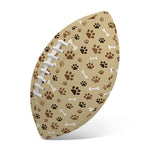Beige Paw And Bone Pattern Print Rugby Ball