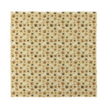 Beige Paw And Bone Pattern Print Silk Bandana