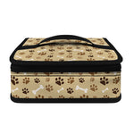 Beige Paw And Bone Pattern Print Small Lunch Bag