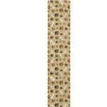 Beige Paw And Bone Pattern Print Table Runner