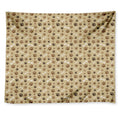Beige Paw And Bone Pattern Print Tapestry
