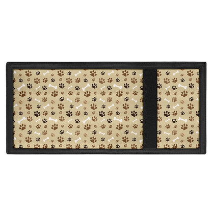 Beige Paw And Bone Pattern Print Trifold Wallet
