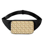 Beige Paw And Bone Pattern Print Waist Bag