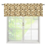 Beige Paw And Bone Pattern Print Window Valance