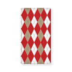 Beige Red And White Argyle Pattern Print Baby Crib Sheet