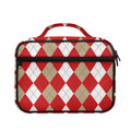 Beige Red And White Argyle Pattern Print Briefcase Bible Bag