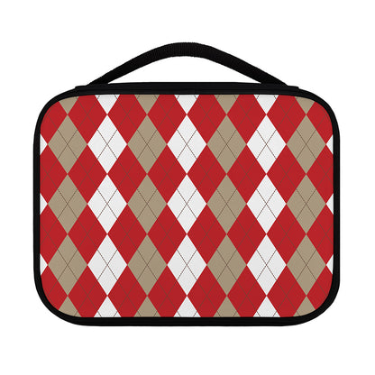 Beige Red And White Argyle Pattern Print Classic Bible Case
