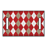 Beige Red And White Argyle Pattern Print Golf Cart Seat Cover