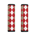Beige Red And White Argyle Pattern Print Handle Covers