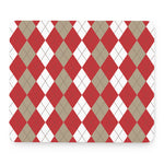 Beige Red And White Argyle Pattern Print Mouse Pad