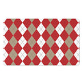 Beige Red And White Argyle Pattern Print Polyester Doormat
