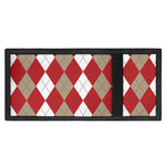 Beige Red And White Argyle Pattern Print Trifold Wallet