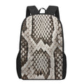 Beige Snakeskin Print 17 Inch Backpack