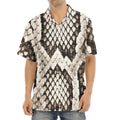 Beige Snakeskin Print Aloha Shirt