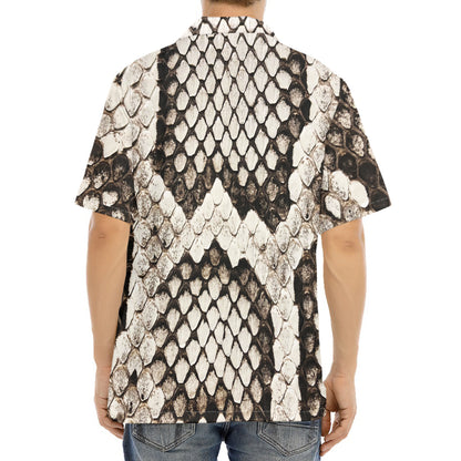 Beige Snakeskin Print Aloha Shirt
