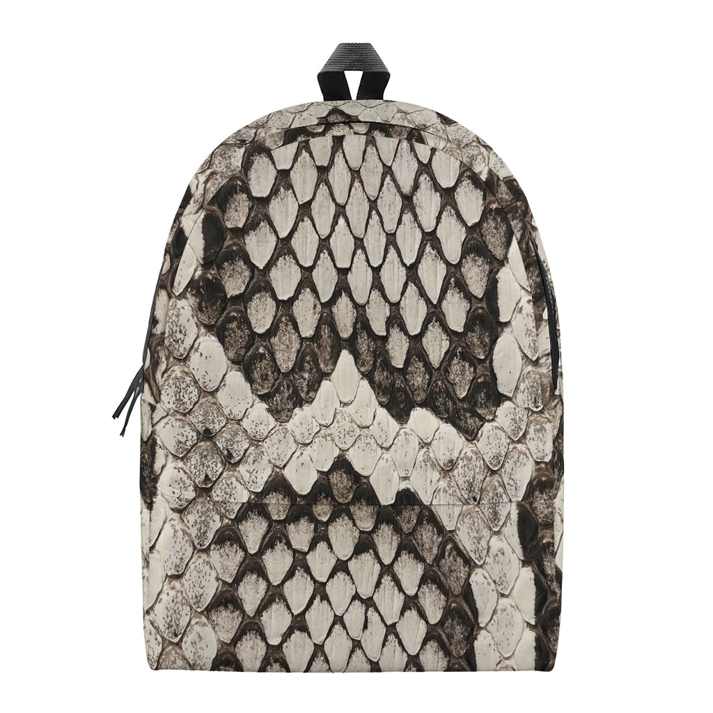 Beige Snakeskin Print Backpack