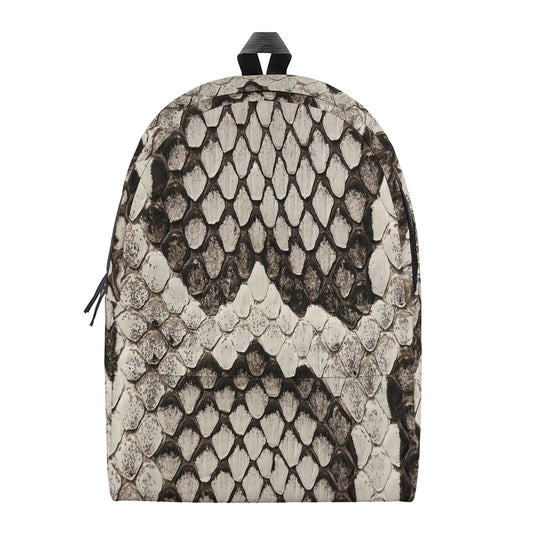 Beige Snakeskin Print Backpack
