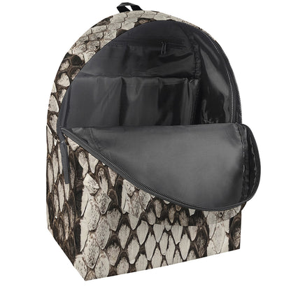 Beige Snakeskin Print Backpack