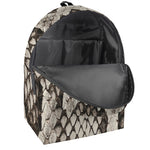 Beige Snakeskin Print Backpack
