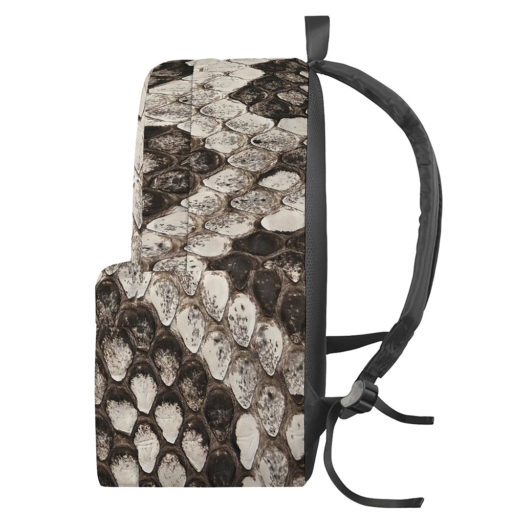 Beige Snakeskin Print Backpack
