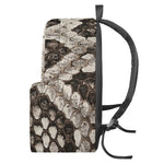Beige Snakeskin Print Backpack