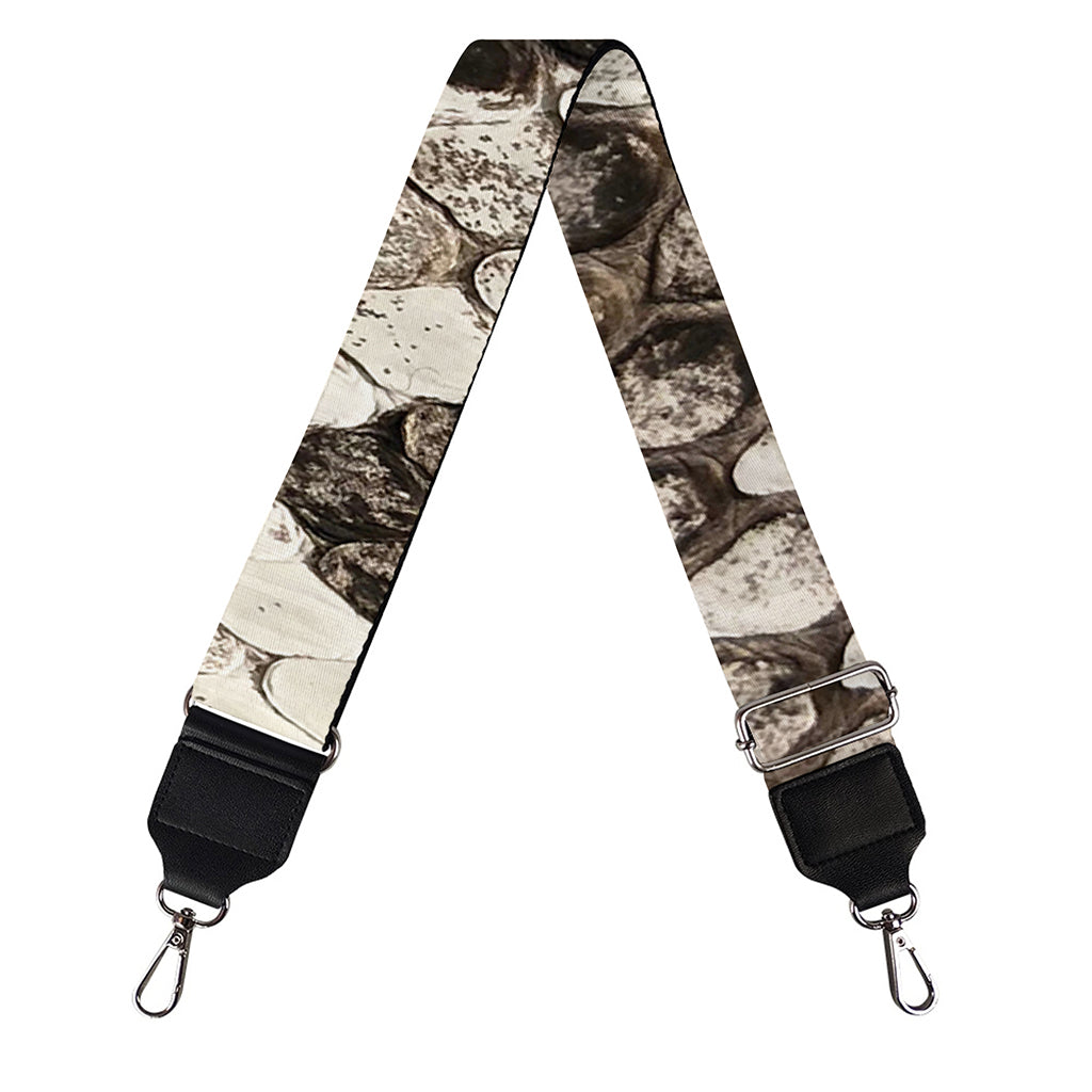 Beige Snakeskin Print Bag Strap