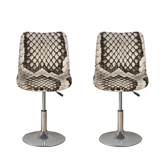 Beige Snakeskin Print Bar Stool Covers