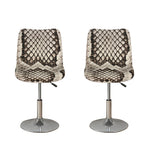 Beige Snakeskin Print Bar Stool Covers