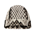 Beige Snakeskin Print Beanie