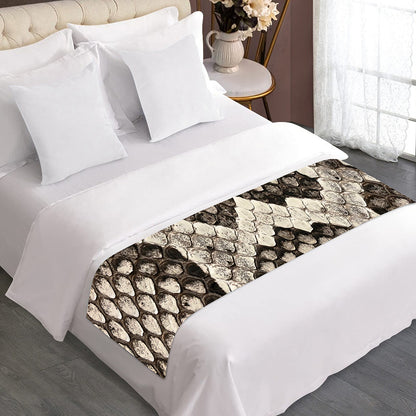 Beige Snakeskin Print Bed Runner