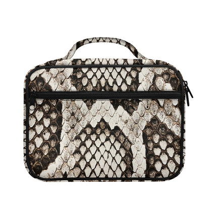 Beige Snakeskin Print Briefcase Bible Bag