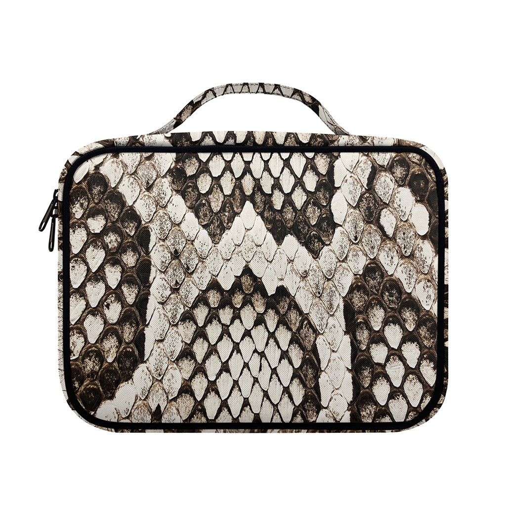 Beige Snakeskin Print Briefcase Bible Bag