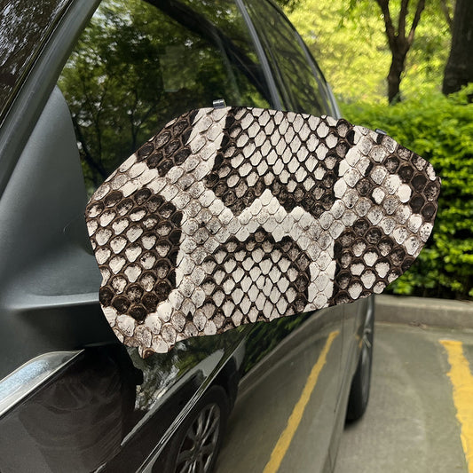 Beige Snakeskin Print Car Side Mirror Covers