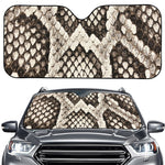 Beige Snakeskin Print Car Windshield Sun Shade