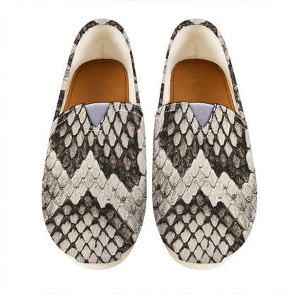 Beige Snakeskin Print Casual Shoes