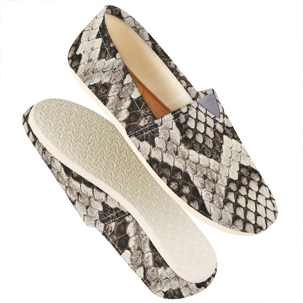 Beige Snakeskin Print Casual Shoes