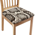 Beige Snakeskin Print Chair Cushion Cover