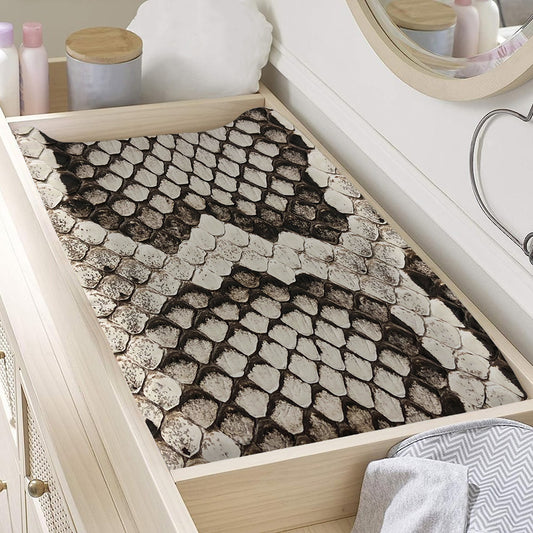 Beige Snakeskin Print Changing Pad Cover