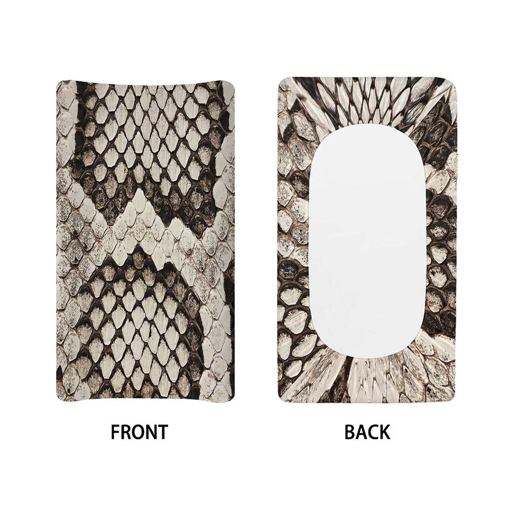 Beige Snakeskin Print Changing Pad Cover
