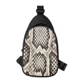 Beige Snakeskin Print Sling Bag