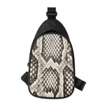 Beige Snakeskin Print Chest Bag