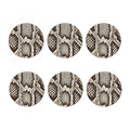 Beige Snakeskin Print Coaster Set